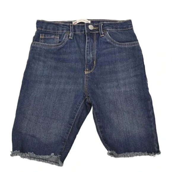 Levi's High Rise Bike Jean Short Dark Wash Girls Size 10 - Picture 1 of 7